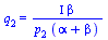 q[2] = `/`(`*`(Iota, `*`(beta)), `*`(p[2], `*`(`+`(alpha, beta))))