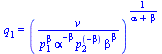 q[1] = `^`(`/`(`*`(v), `*`(`^`(p[1], beta), `*`(`^`(alpha, `+`(`-`(beta))), `*`(`^`(p[2], `+`(`-`(beta))), `*`(`^`(beta, beta)))))), `/`(1, `*`(`+`(alpha, beta))))