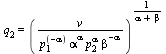 q[2] = `^`(`/`(`*`(v), `*`(`^`(p[1], `+`(`-`(alpha))), `*`(`^`(alpha, alpha), `*`(`^`(p[2], alpha), `*`(`^`(beta, `+`(`-`(alpha)))))))), `/`(1, `*`(`+`(alpha, beta))))