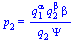p[2] = `/`(`*`(`^`(q[1], alpha), `*`(`^`(q[2], beta), `*`(beta))), `*`(q[2], `*`(Psi)))