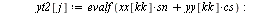 for k from 0 to `+`(z2, `-`(1)) do if k = 0 then `:=`(phi, `/`(`*`(Pi), `*`(z2))) else `:=`(phi, `+`(phi, `/`(`*`(2, `*`(Pi)), `*`(z2)))) end if; `:=`(cs, cos(phi)); `:=`(sn, sin(phi)); for kk to `+`(...