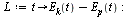 `:=`(L, proc (t) options operator, arrow; `+`(E[k](t), `-`(E[p](t))) end proc); -1