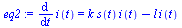 diff(i(t), t) = `+`(`*`(k, `*`(s(t), `*`(i(t)))), `-`(`*`(l, `*`(i(t)))))