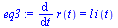 diff(r(t), t) = `*`(l, `*`(i(t)))