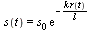 s(t) = `*`(s[0], `*`(exp(`+`(`-`(`/`(`*`(k, `*`(r(t))), `*`(l)))))))