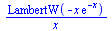 `/`(`*`(LambertW(`+`(`-`(`*`(x, `*`(exp(`+`(`-`(x))))))))), `*`(x))