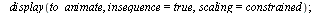 `:=`(k_vals, seq(k, k = 1 .. 41)); -1; `:=`(to_animate, [seq(pendulum(k), k = k_vals)]); -1; display(to_animate, insequence = true, scaling = constrained); 1