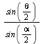 `/`(`*`(sin(`+`(`*`(`/`(1, 2), `*`(theta))))), `*`(sin(`+`(`*`(`/`(1, 2), `*`(alpha))))))