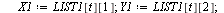 `:=`(pendulum, proc (t0) local cir, t, ray, X1, Y1; if `and`(`<`(11, t0), `<`(t0, 22)) then `:=`(t, `+`(t0, `-`(11))); `:=`(X1, LIST2[t][1]); `:=`(Y1, LIST2[t][2]) end if; if `<`(t0, 12) then `:=`(t, ...