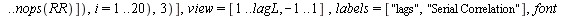 restart; -1; with(Statistics); -1; randomize(); -1; `:=`(n, 5000); -1; `:=`(p1, -.5); -1; `:=`(p2, .4); -1; `:=`(r, Sample(RandomVariable(Normal(0, 1)), n)); -1; for t from 3 to n do `:=`(y[1], 0); `:...