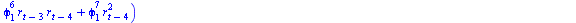 AutoCovariance(y(t), y(`+`(t, `-`(1)))) = E(`+`(`*`(r[t], `*`(r[`+`(t, `-`(1))])), `*`(r[t], `*`(phi[1], `*`(r[`+`(t, `-`(2))]))), `*`(r[t], `*`(`^`(phi[1], 2), `*`(r[`+`(t, `-`(3))]))), `*`(r[t], `*`...