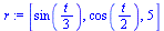 `assign`(r, [sin(`+`(`/`(`*`(t), `*`(3)))), cos(`+`(`/`(`*`(t), `*`(2)))), 5])
