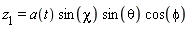 z[1] = a(t)*sin(chi)*sin(theta)*cos(phi)